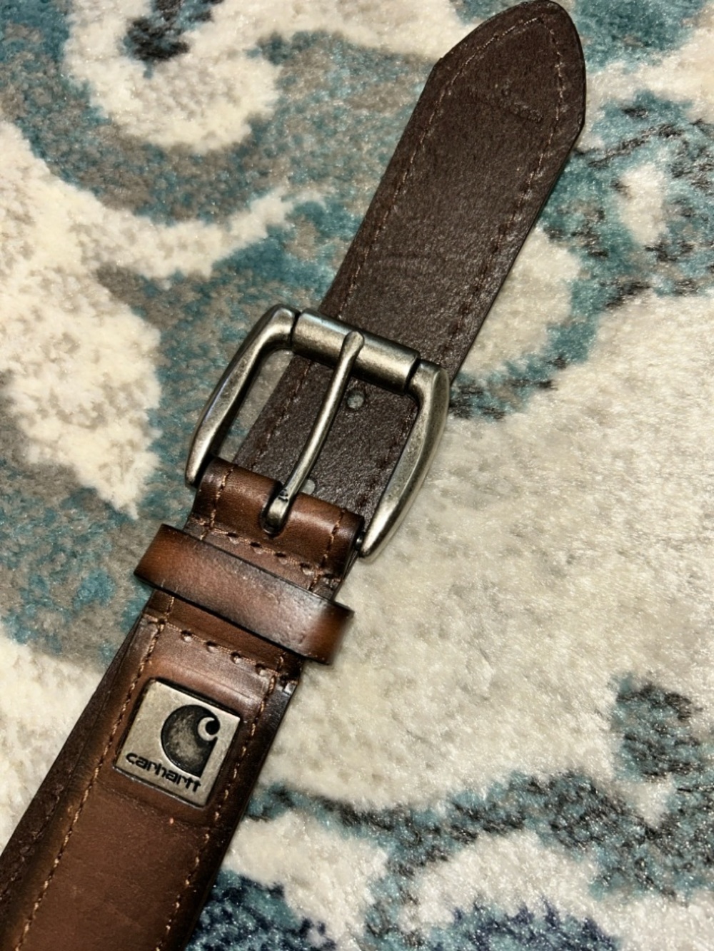 Carhartt Brown Leather Belt Bag Strap with Metal Buckle